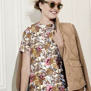 J Crew Collection Antiqued Floral Blouse/Top, 2